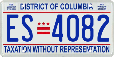 DC license plate ES4082