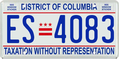 DC license plate ES4083