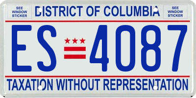 DC license plate ES4087