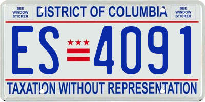 DC license plate ES4091