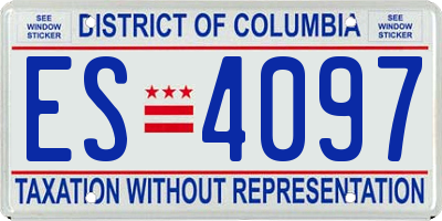 DC license plate ES4097