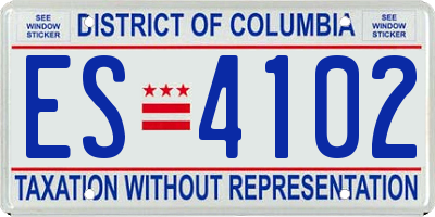 DC license plate ES4102