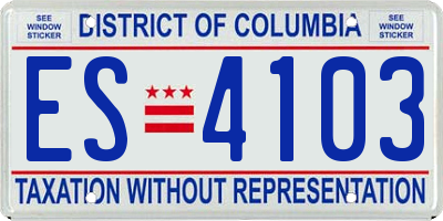 DC license plate ES4103