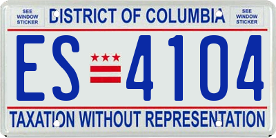 DC license plate ES4104