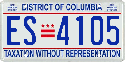 DC license plate ES4105