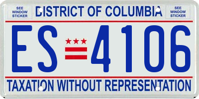 DC license plate ES4106