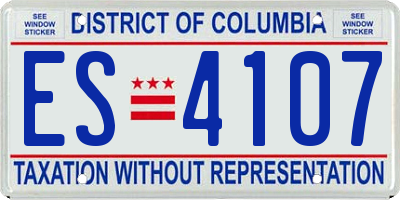 DC license plate ES4107