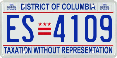 DC license plate ES4109
