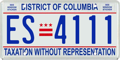 DC license plate ES4111