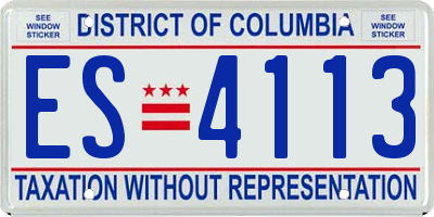 DC license plate ES4113