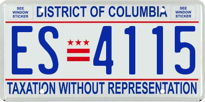 DC license plate ES4115