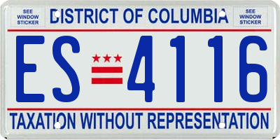 DC license plate ES4116