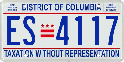 DC license plate ES4117