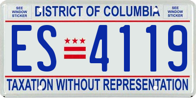 DC license plate ES4119
