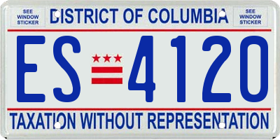DC license plate ES4120