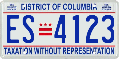 DC license plate ES4123