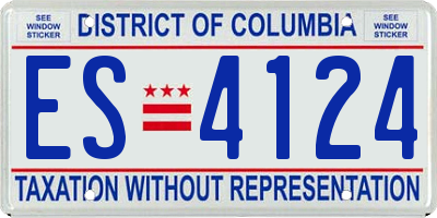 DC license plate ES4124