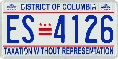 DC license plate ES4126