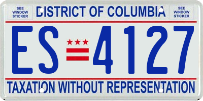 DC license plate ES4127