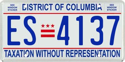 DC license plate ES4137