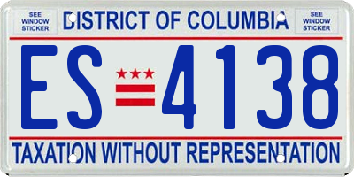 DC license plate ES4138