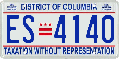 DC license plate ES4140