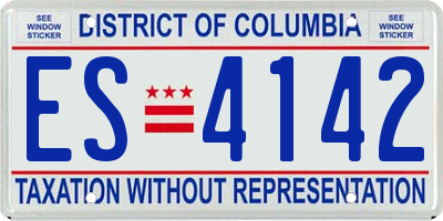 DC license plate ES4142