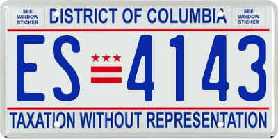 DC license plate ES4143
