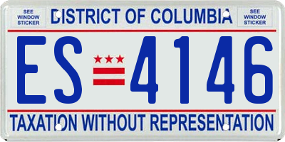 DC license plate ES4146