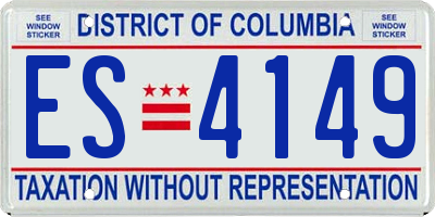 DC license plate ES4149