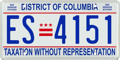 DC license plate ES4151