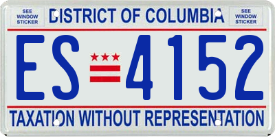 DC license plate ES4152
