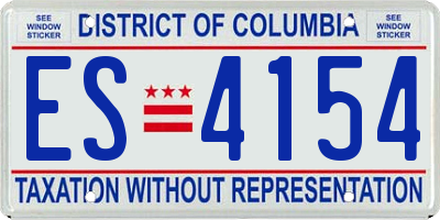 DC license plate ES4154