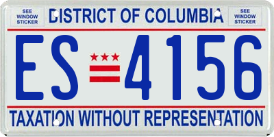 DC license plate ES4156