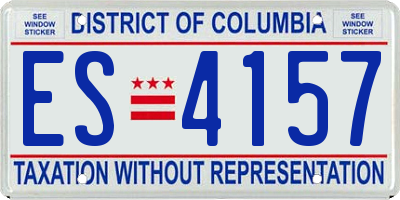 DC license plate ES4157