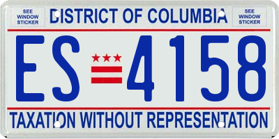 DC license plate ES4158