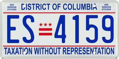 DC license plate ES4159