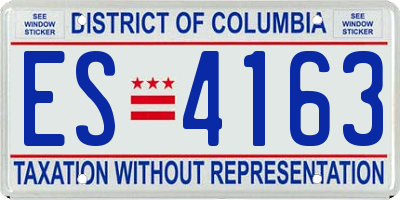 DC license plate ES4163