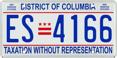 DC license plate ES4166