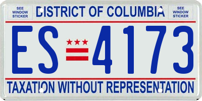 DC license plate ES4173