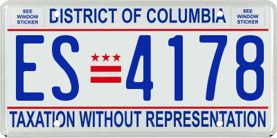 DC license plate ES4178
