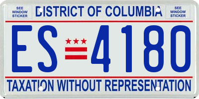 DC license plate ES4180