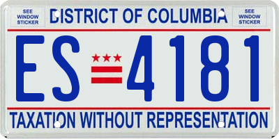 DC license plate ES4181