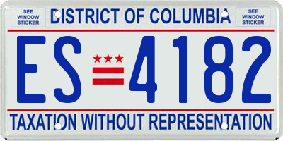 DC license plate ES4182