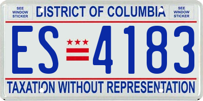 DC license plate ES4183