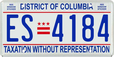 DC license plate ES4184