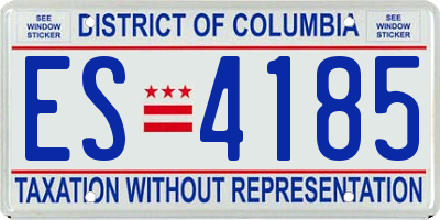 DC license plate ES4185