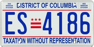 DC license plate ES4186