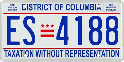 DC license plate ES4188