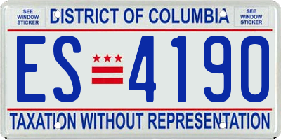 DC license plate ES4190